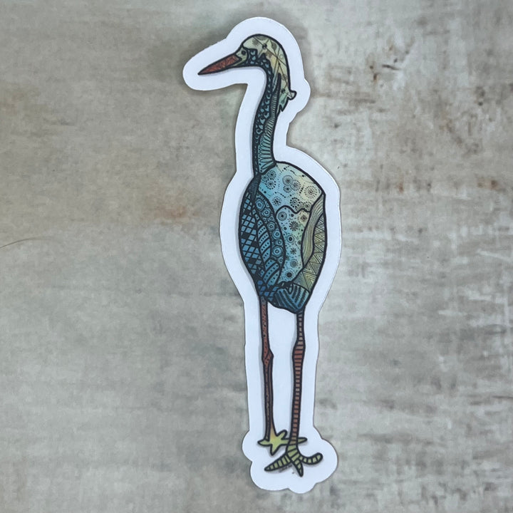 Sticker - Snowy Egret - Teal - Clear Background - 3" or 2"