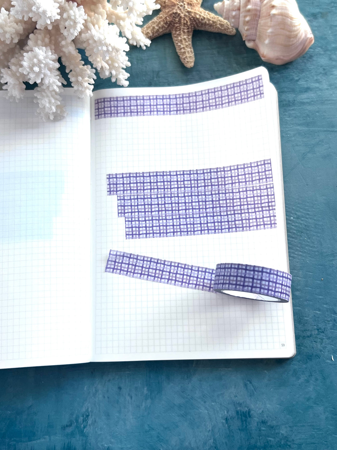 Washi Tape Wavy Gingham | 15mm Hand-Drawn Gingham Washi Tape | Colorful Journal, Planner & Scrapbook Tape | Pink, Orange, Green, Turquoise, Blue, Purple