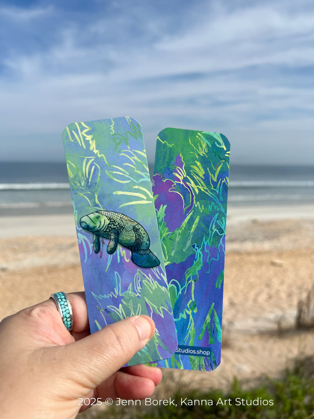 Manatee Bookmark 2x6 | Ocean and River Manatee Bookmark | Cute Manatee Book Mark for Readers, Students, Ocean Lovers Gift
