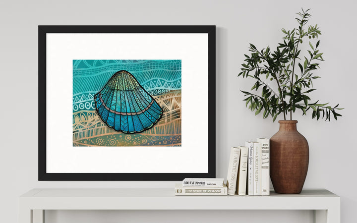 Cockleshell | Art Print 8 x 10 | Colorful Ocean Wall Art | Cockleshell Illustration, Coastal Beach Decor