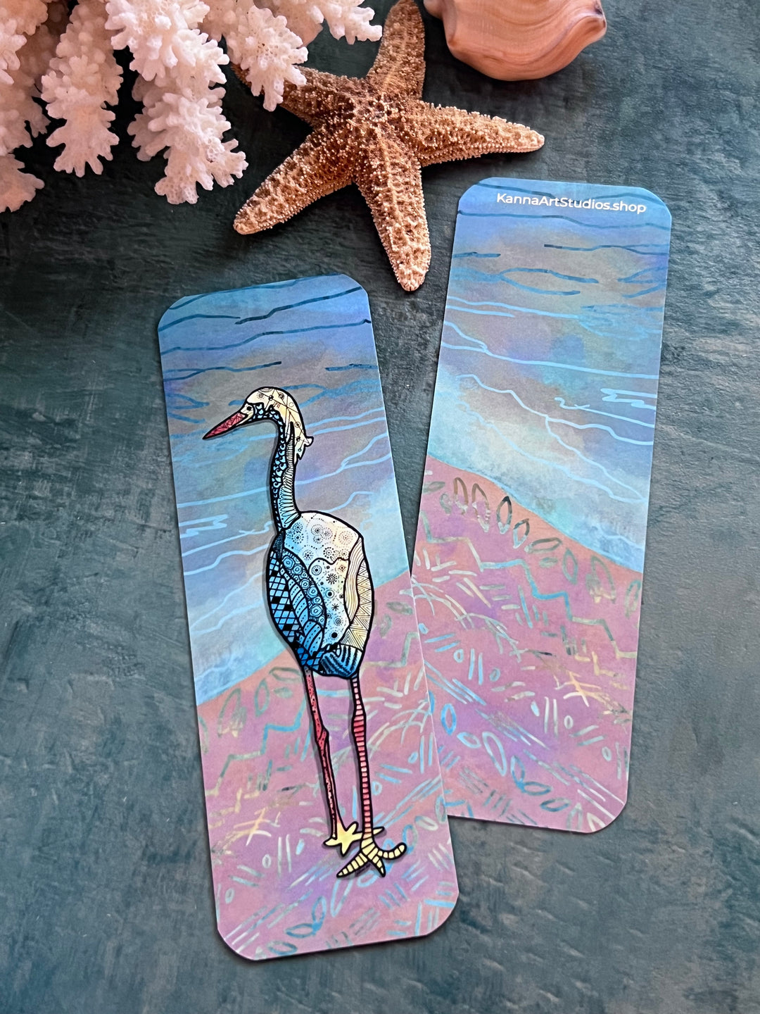 Snowy Egret | Bookmark 2x6 | Shore Bird Snowy Egret Bookmark | Snowy Egret Book Mark for Readers, Students, Ocean Lovers Gift