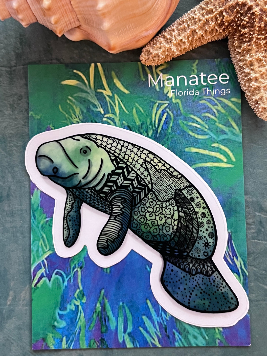 Manatee Stickers 2" or 3" | Cute Ocean Manatee Vinyl Sticker | Clear, Greeb, Waterproof Manatee Decal for Laptop, Water Bottle, Journal, Gift for Ocean Lovers