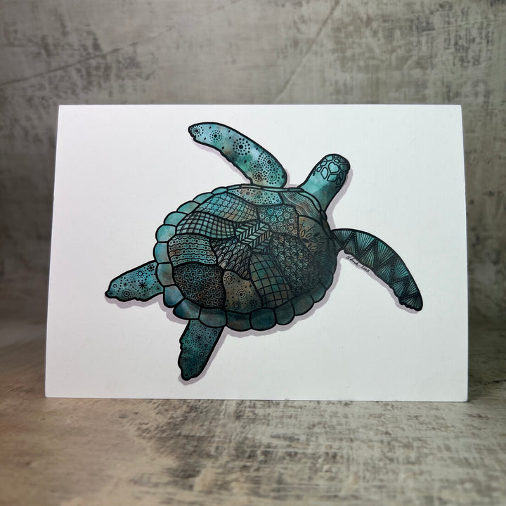 Greeting Card - Sea Turtle - Turquoise - 4.5" x 6.25"