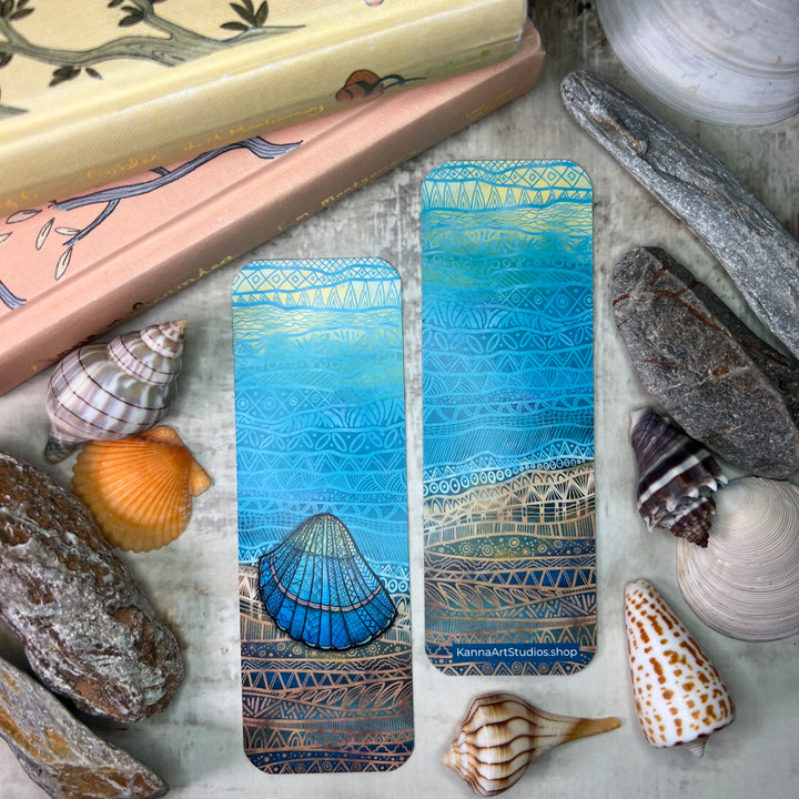 Bookmark - Cockleshell - Teal, Turquoise - 2x6"