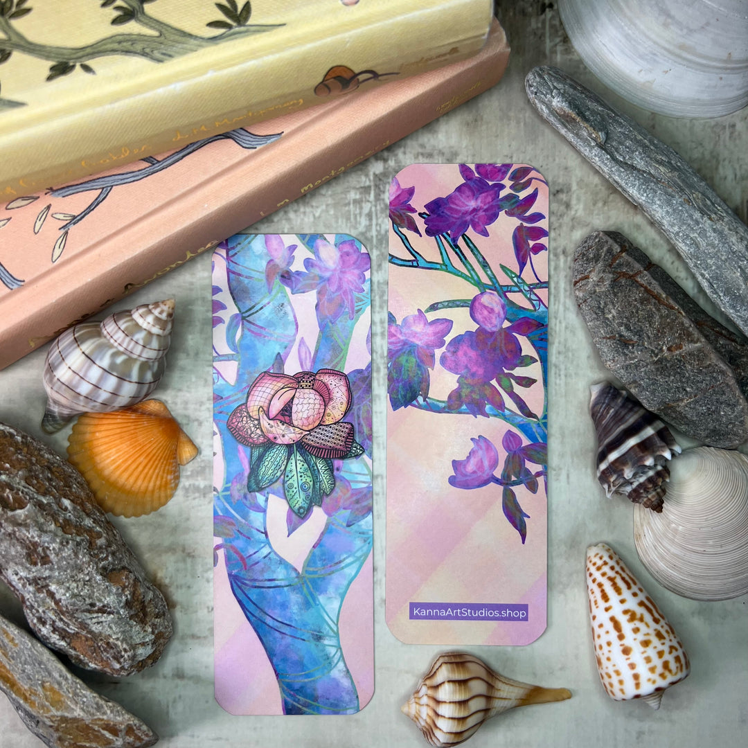 Bookmark - Magnolla 2 - Orange, Pink - 2x6"