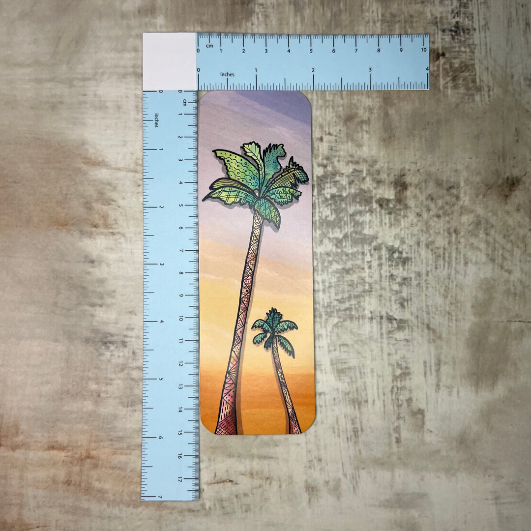Bookmark - Palm Trees - Green, Brown - 2x6"