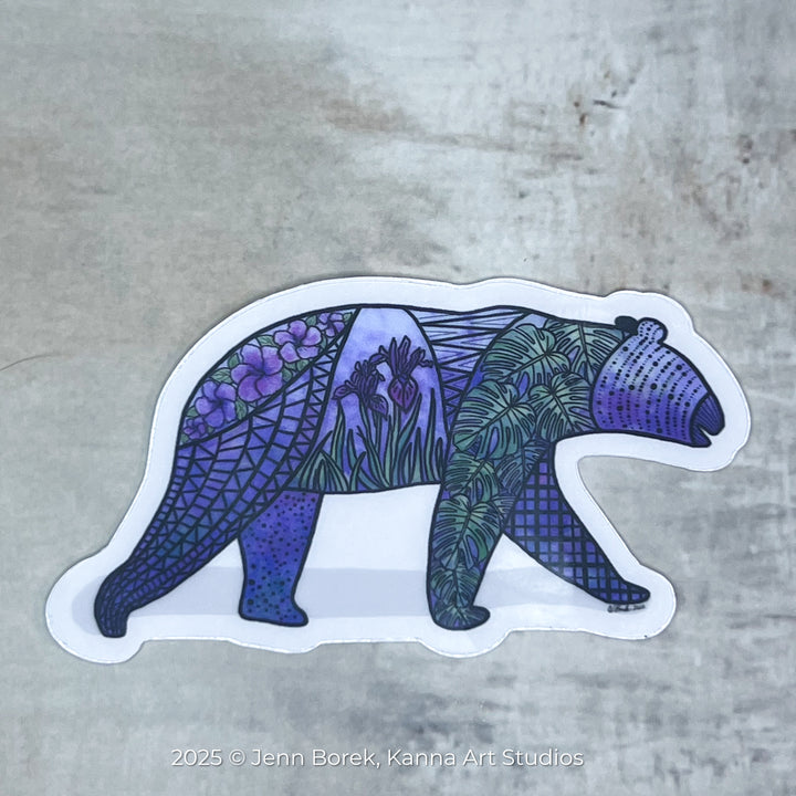 Bear | Stickers 2" or 3" | Bear Vinyl Sticker | Clear, Bear Decal for Laptop, Water Bottle, Journal, Gift for Ocean Lovers
