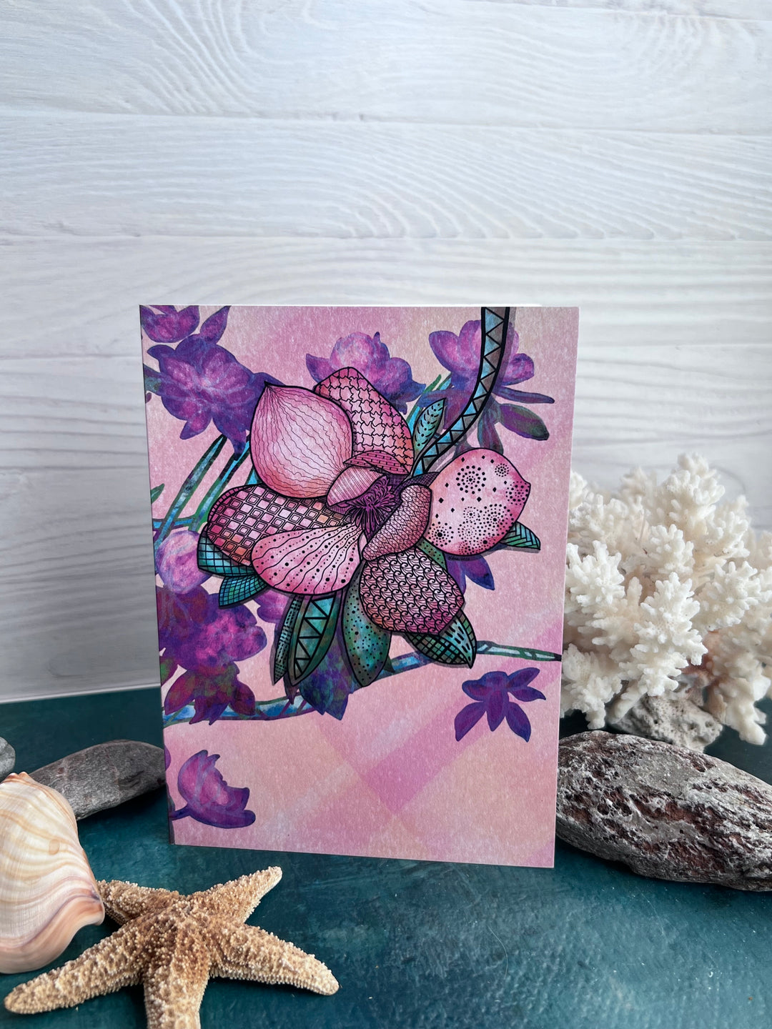 Magnolia 1 | Blank Note Card 4.5 x 6.25 | Magnolia 1 Greeting Card | Magnolia 1 Stationery, Florida, Coastal Gift