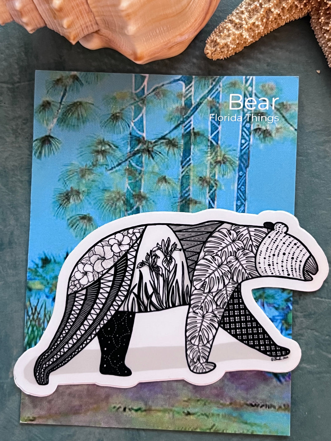 Bear | 3" Vinyl Sticker | Black & White, Bear Decal for Laptop, Water Bottle, Journal, Gift for Ocean Lovers