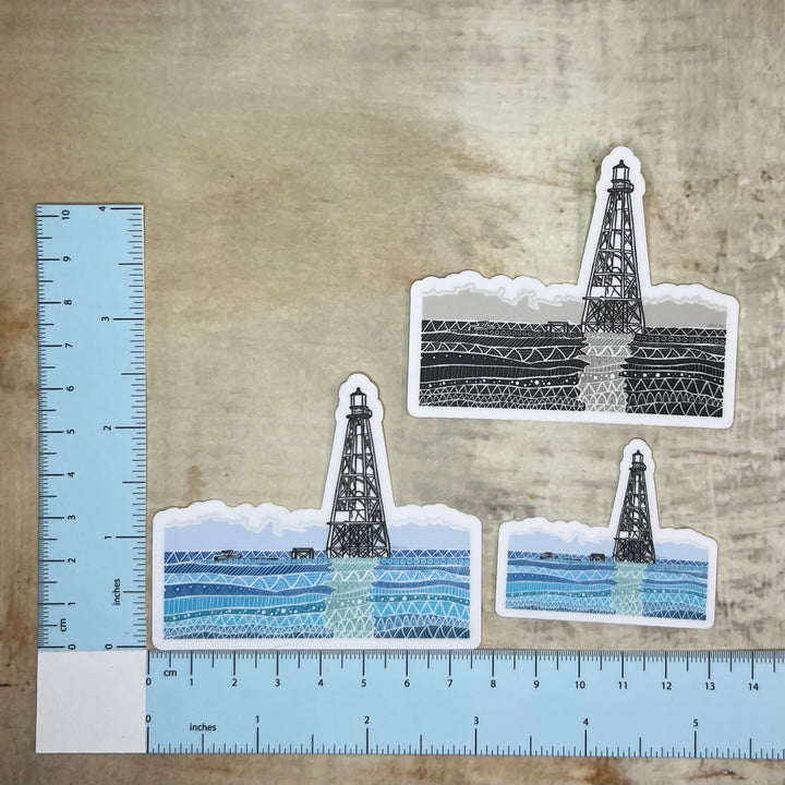 Sticker - Alligator Lighthouse (Diecut) - Turquoise - Clear Background - 3" or 2"