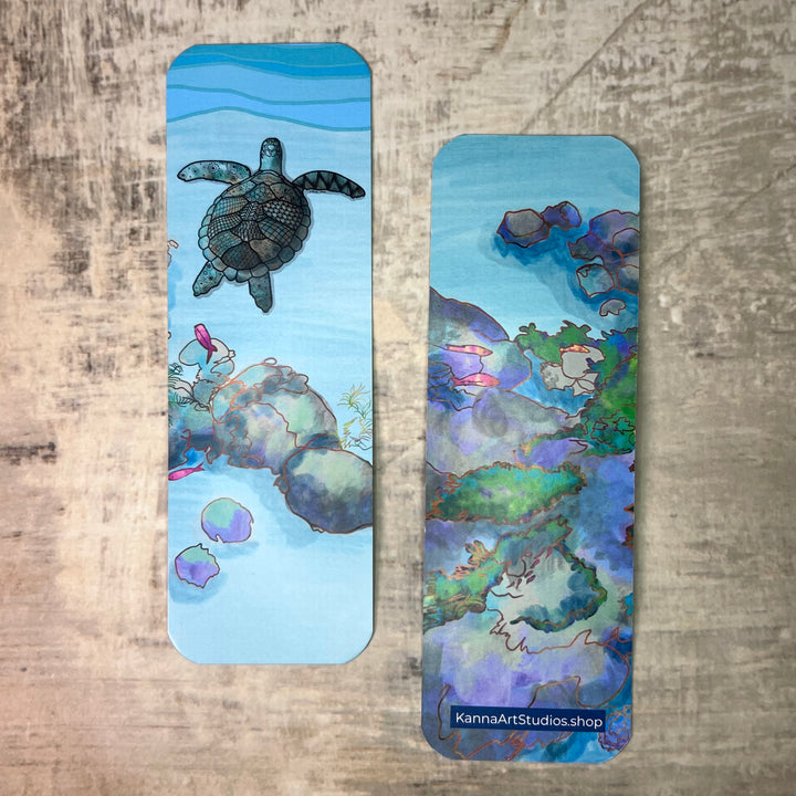 Bookmark - Sea Turtle - Turquoise - 2x6"