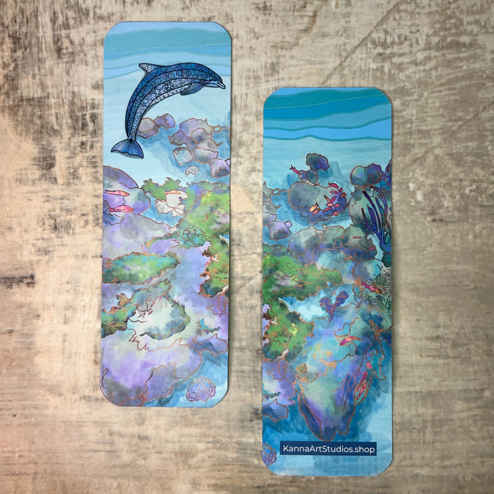Bookmark - Dolphin - Blue - 2x6"