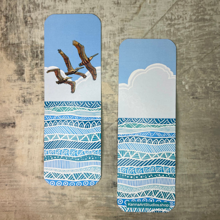 Bookmark - Pelican Squadron - Orange, Turquoise - 2x6"
