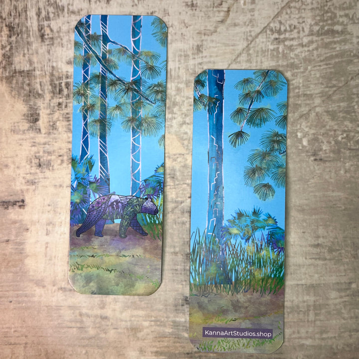 Bookmark - Bear - Purple, Green - 2x6"