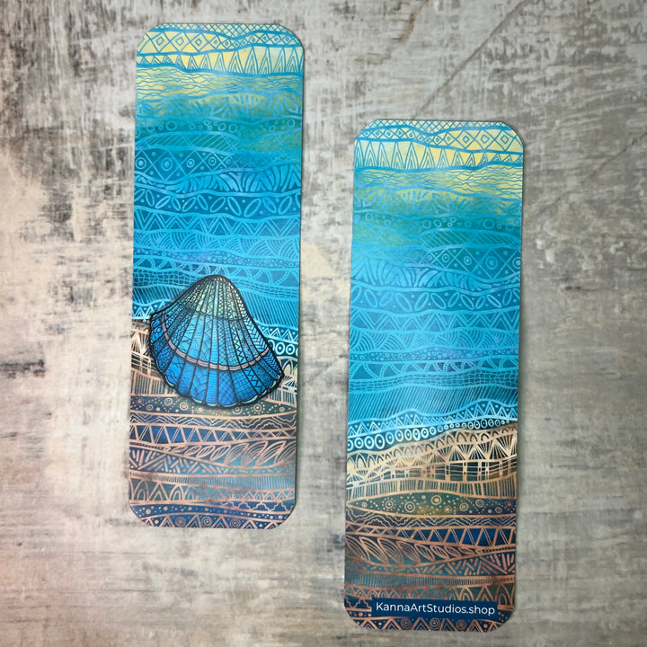 Bookmark - Cockleshell - Teal, Turquoise - 2x6"