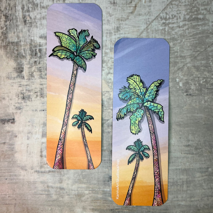 Bookmark - Palm Trees - Green, Brown - 2x6"