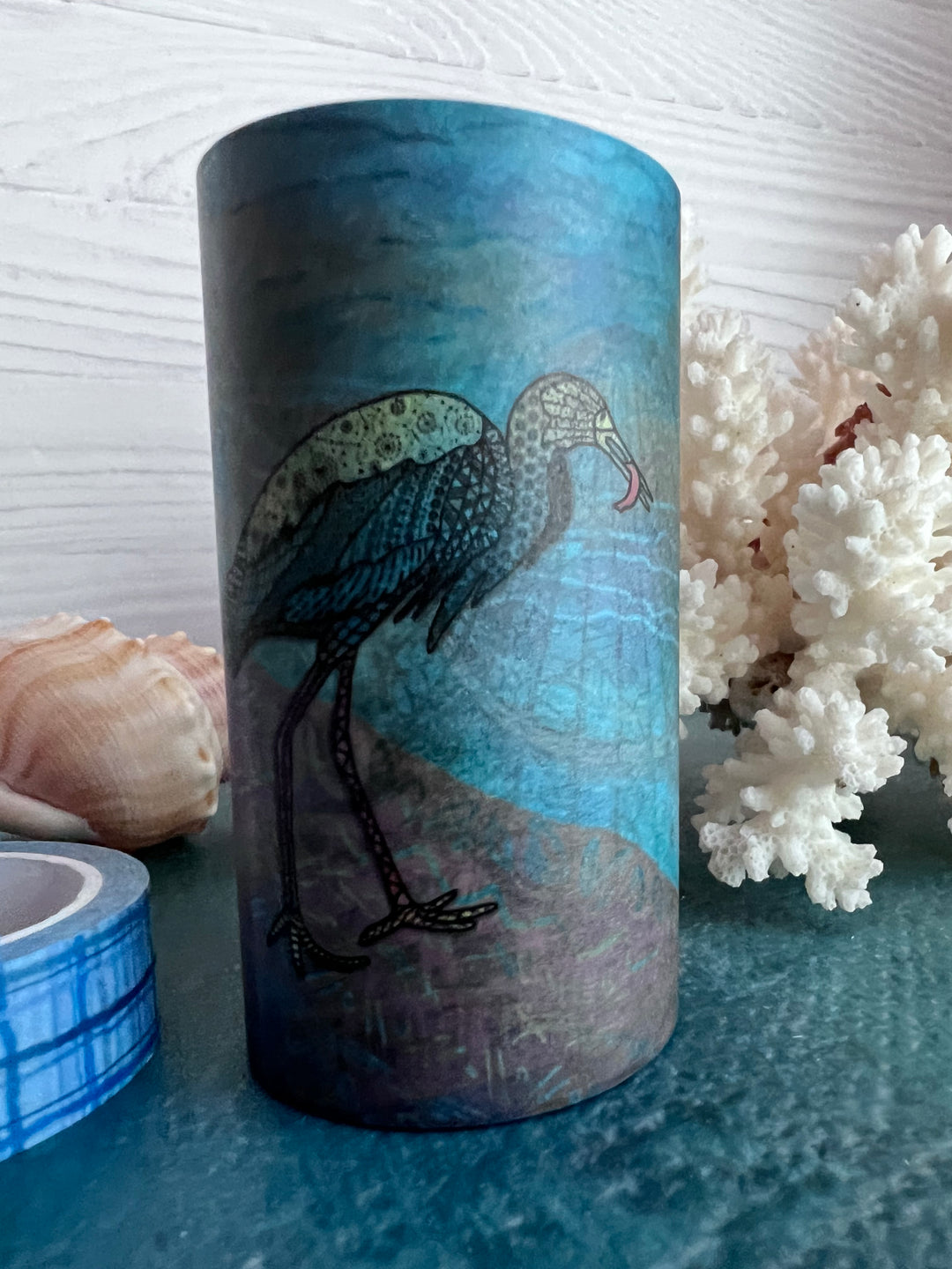 Washi Tape | Seashore | 3 Inches x 33 Feet | Snowy Egrets & Seashells | Nature Journaling Tape | Florida Wildlife