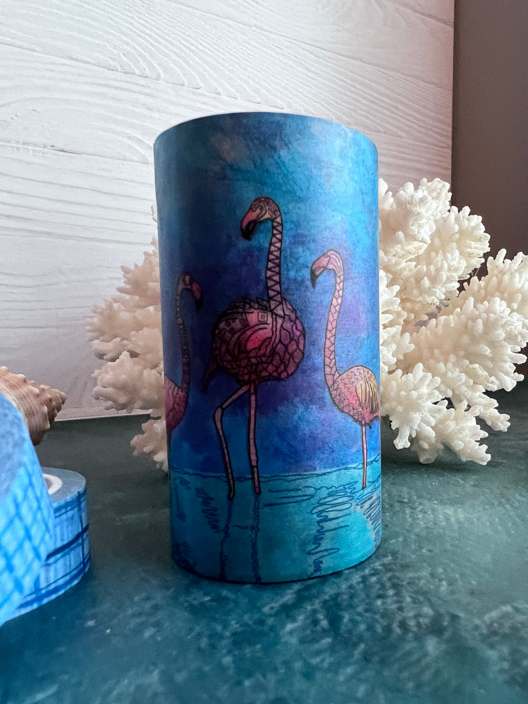 Washi Tape | Tall Things |  3 Inches x 33 Feet | Lighthouse, Palm Trees, Magnolia Trees, Flamingos | Nature Journaling Tape | Florida Wildlife